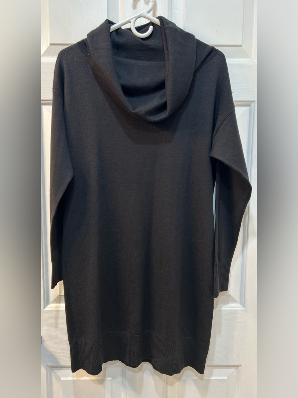 Ann Taylor Extra Fine Merino Wool Cowl Neck Sweater Dress Size L Office Luxury